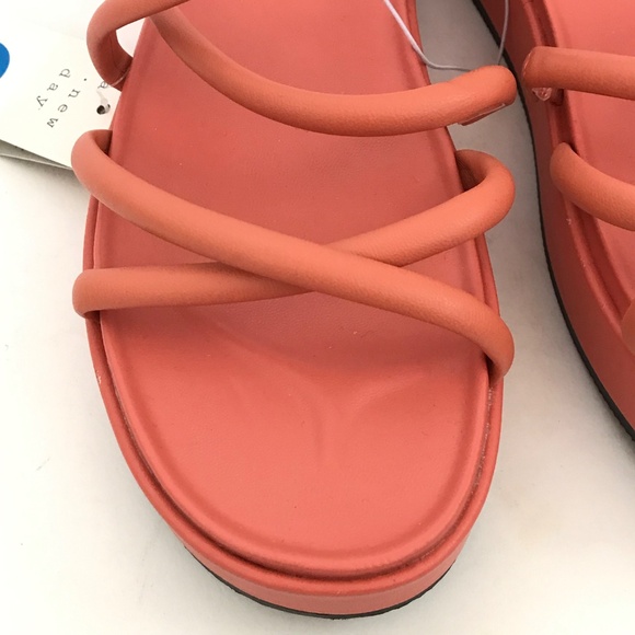 A NEW DAY Platform Heel Sandals Dory Strappy Sandals Orange Women’s Size 7 - Picture 4 of 16